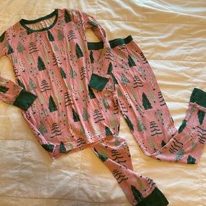 Little sleepies pink trees pjs